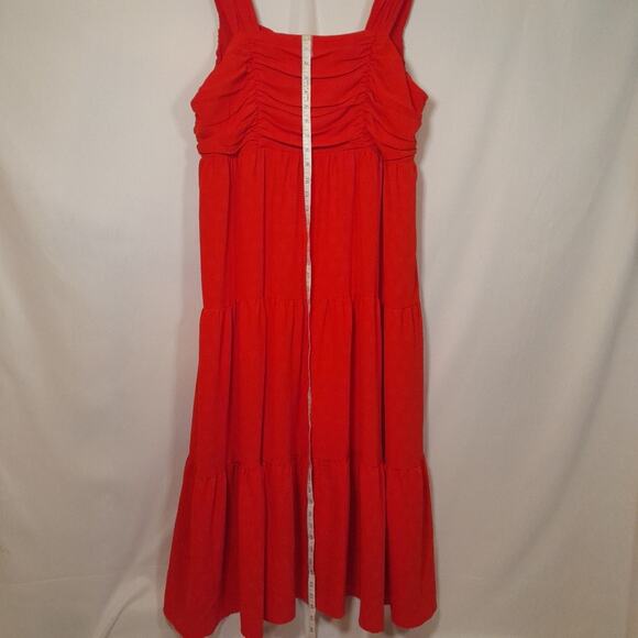 Entro Dress Red Tiered Maxi Women XL EUC Boho Western Cottagecore Lagenlook - Picture 10 of 13